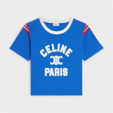 royal blue celine t shirt|WOMEN'S LUXURY BLUE SHIRTS AND TOPS .